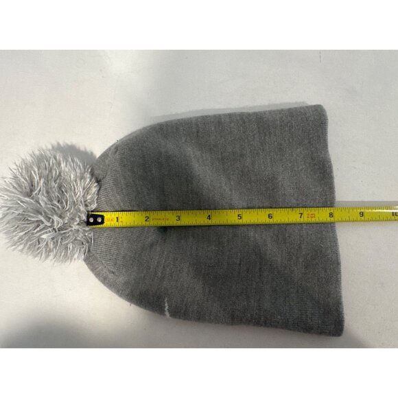 Nike Youth Ski Cap Gray/White Swoosh Logo SpellOut Ski Beanie Classic Streetwear - Picture 4 of 8